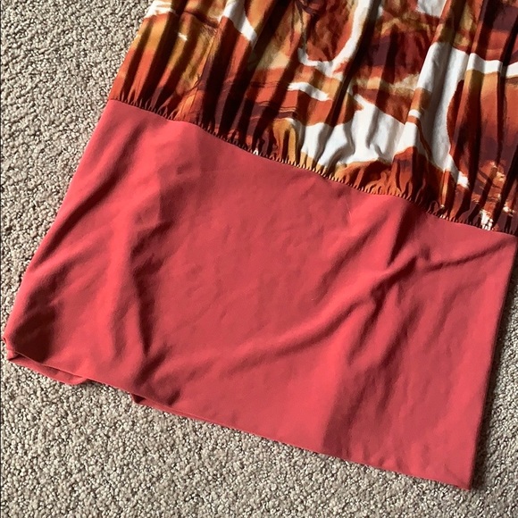 Rustic orange and tan colored mini dress - Picture 2 of 4